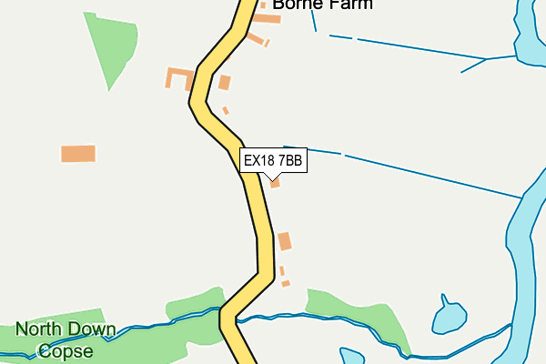 EX18 7BB map - OS OpenMap – Local (Ordnance Survey)