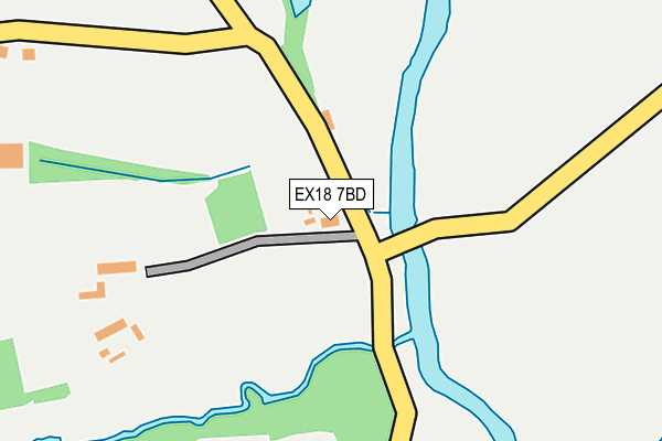 EX18 7BD map - OS OpenMap – Local (Ordnance Survey)