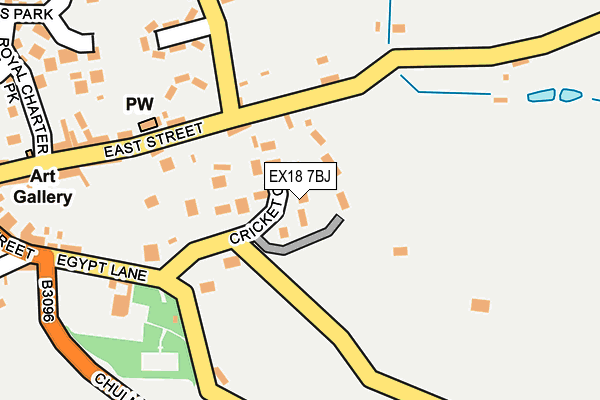 EX18 7BJ map - OS OpenMap – Local (Ordnance Survey)