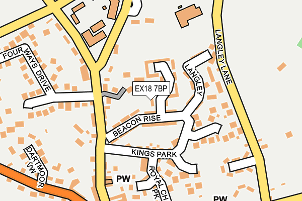 EX18 7BP map - OS OpenMap – Local (Ordnance Survey)