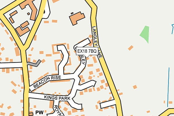 EX18 7BQ map - OS OpenMap – Local (Ordnance Survey)