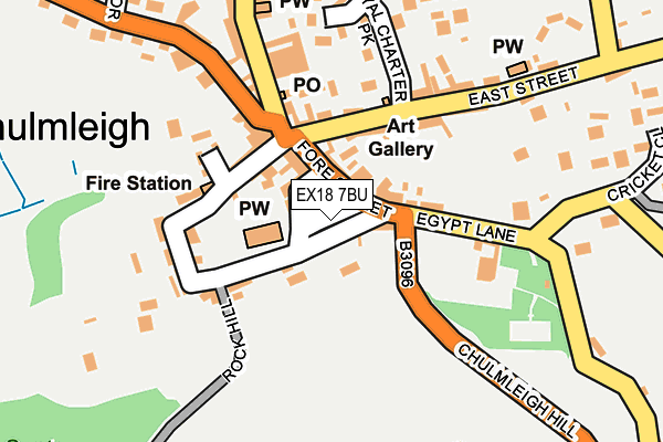 EX18 7BU map - OS OpenMap – Local (Ordnance Survey)