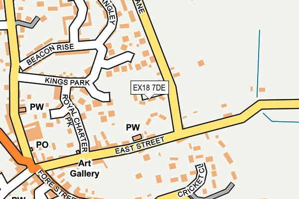 EX18 7DE map - OS OpenMap – Local (Ordnance Survey)