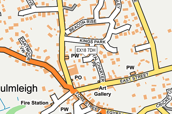 EX18 7DH map - OS OpenMap – Local (Ordnance Survey)