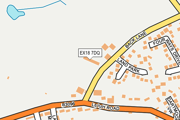 EX18 7DQ map - OS OpenMap – Local (Ordnance Survey)