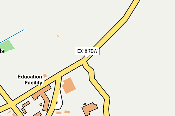 EX18 7DW map - OS OpenMap – Local (Ordnance Survey)