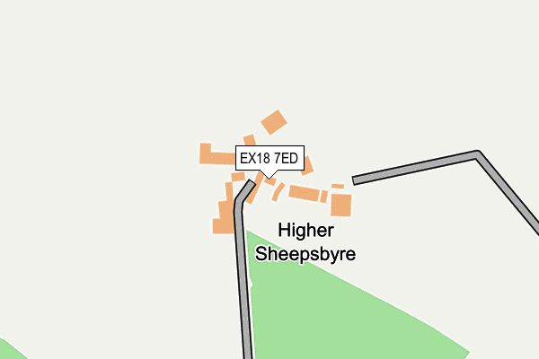 EX18 7ED map - OS OpenMap – Local (Ordnance Survey)