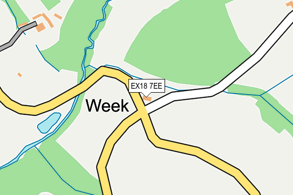 EX18 7EE map - OS OpenMap – Local (Ordnance Survey)