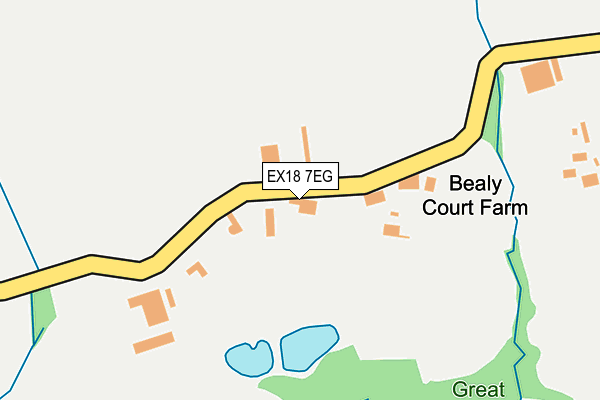 EX18 7EG map - OS OpenMap – Local (Ordnance Survey)