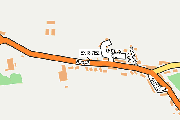 EX18 7EZ map - OS OpenMap – Local (Ordnance Survey)