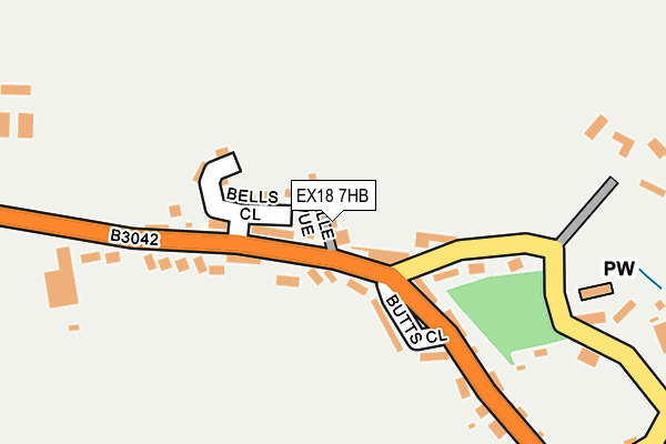 EX18 7HB map - OS OpenMap – Local (Ordnance Survey)