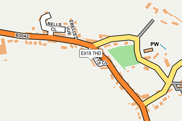 EX18 7HD map - OS OpenMap – Local (Ordnance Survey)