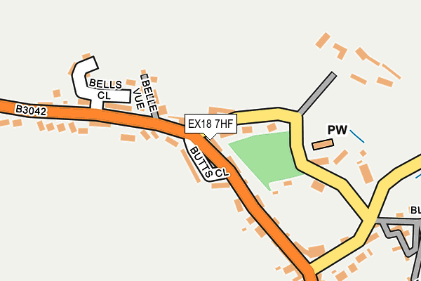 EX18 7HF map - OS OpenMap – Local (Ordnance Survey)