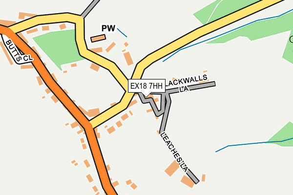 EX18 7HH map - OS OpenMap – Local (Ordnance Survey)