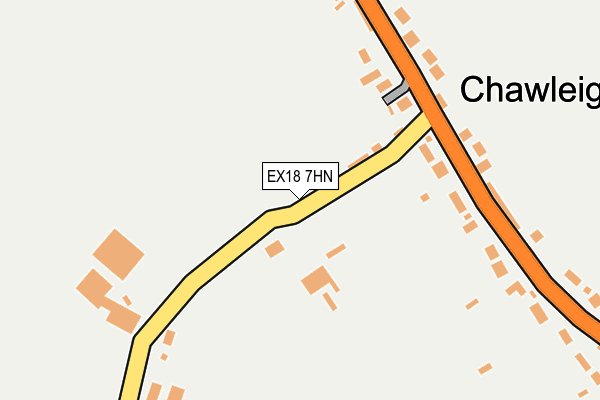 EX18 7HN map - OS OpenMap – Local (Ordnance Survey)