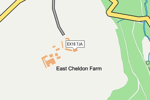 EX18 7JA map - OS OpenMap – Local (Ordnance Survey)