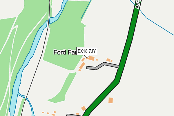 EX18 7JY map - OS OpenMap – Local (Ordnance Survey)