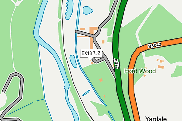 EX18 7JZ map - OS OpenMap – Local (Ordnance Survey)