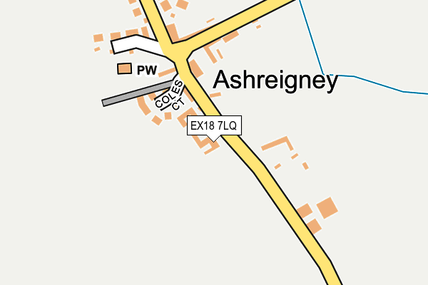 EX18 7LQ map - OS OpenMap – Local (Ordnance Survey)