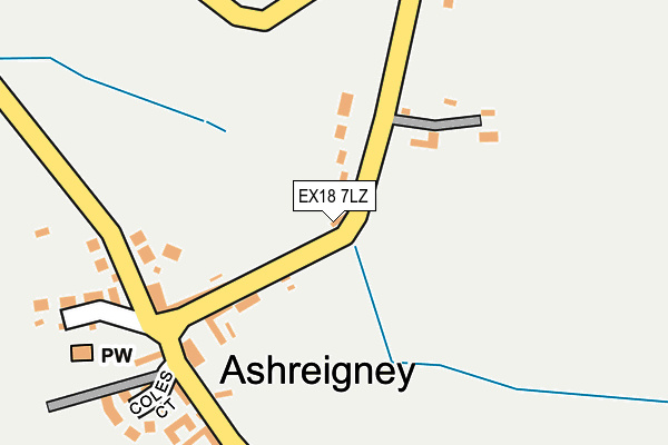 EX18 7LZ map - OS OpenMap – Local (Ordnance Survey)