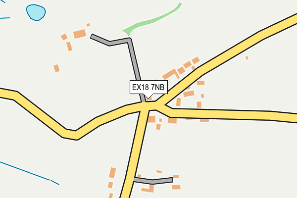 EX18 7NB map - OS OpenMap – Local (Ordnance Survey)