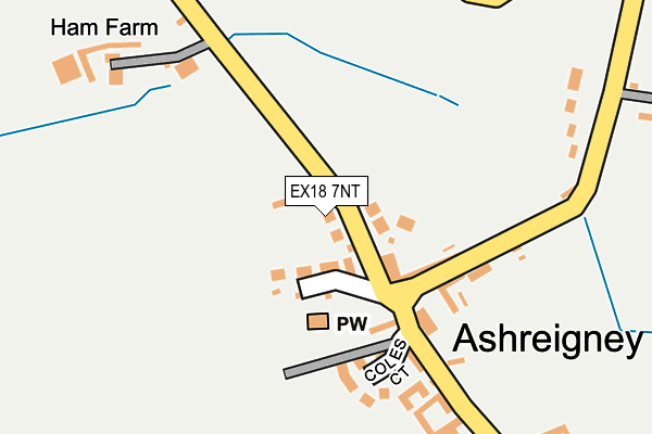 EX18 7NT map - OS OpenMap – Local (Ordnance Survey)