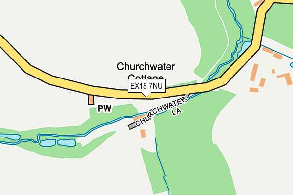 EX18 7NU map - OS OpenMap – Local (Ordnance Survey)