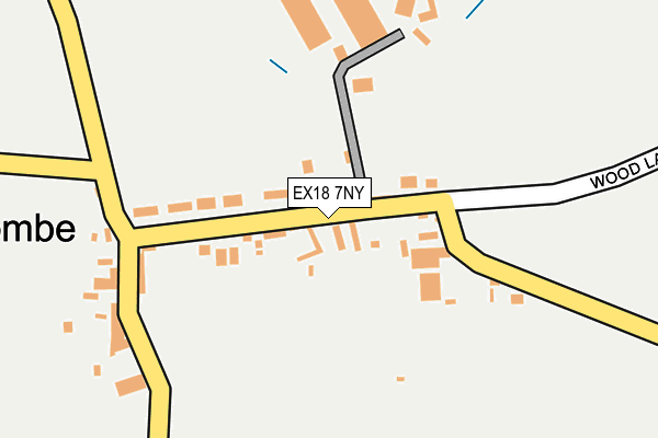 EX18 7NY map - OS OpenMap – Local (Ordnance Survey)
