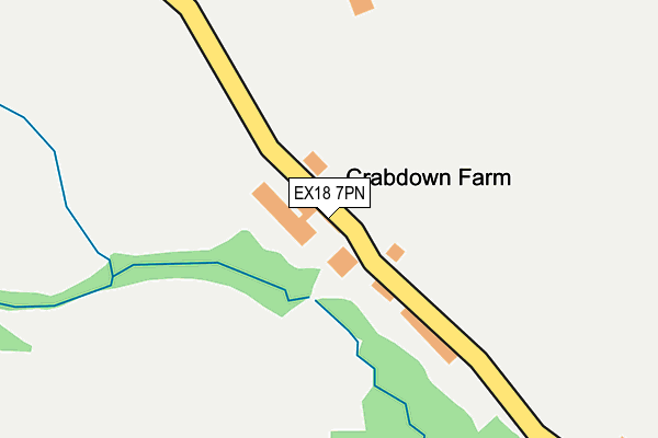 EX18 7PN map - OS OpenMap – Local (Ordnance Survey)