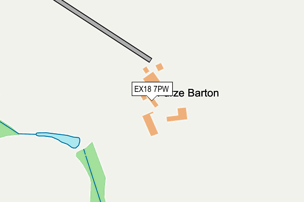 EX18 7PW map - OS OpenMap – Local (Ordnance Survey)