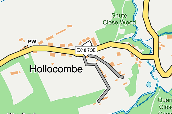 EX18 7QE map - OS OpenMap – Local (Ordnance Survey)