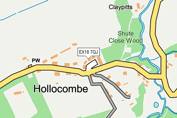 EX18 7QJ map - OS OpenMap – Local (Ordnance Survey)