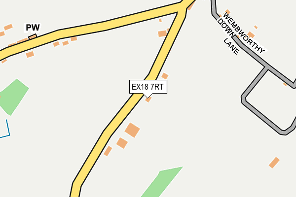 EX18 7RT map - OS OpenMap – Local (Ordnance Survey)