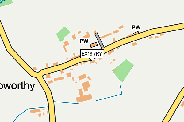 EX18 7RY map - OS OpenMap – Local (Ordnance Survey)