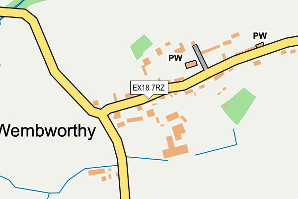 EX18 7RZ map - OS OpenMap – Local (Ordnance Survey)