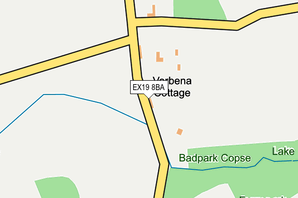 EX19 8BA map - OS OpenMap – Local (Ordnance Survey)