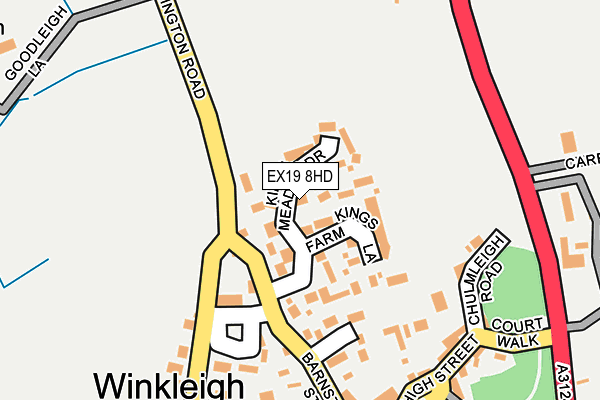 EX19 8HD map - OS OpenMap – Local (Ordnance Survey)