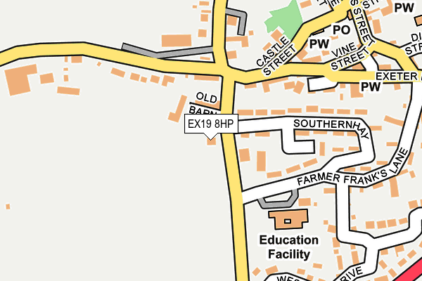 EX19 8HP map - OS OpenMap – Local (Ordnance Survey)