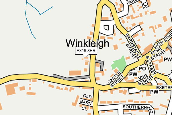 EX19 8HR map - OS OpenMap – Local (Ordnance Survey)