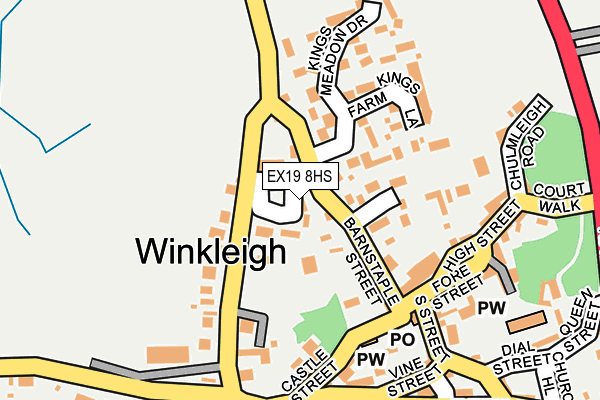 EX19 8HS map - OS OpenMap – Local (Ordnance Survey)