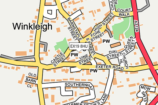 EX19 8HU map - OS OpenMap – Local (Ordnance Survey)