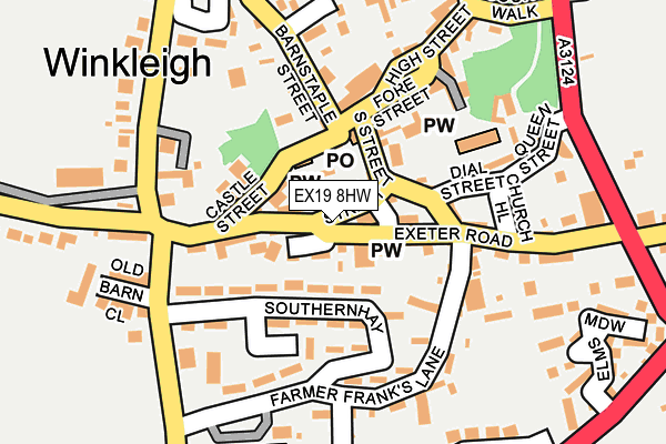 EX19 8HW map - OS OpenMap – Local (Ordnance Survey)