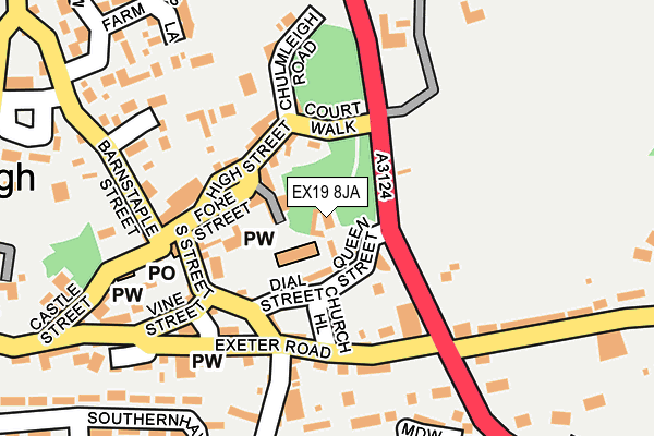 EX19 8JA map - OS OpenMap – Local (Ordnance Survey)