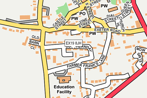 EX19 8JH map - OS OpenMap – Local (Ordnance Survey)