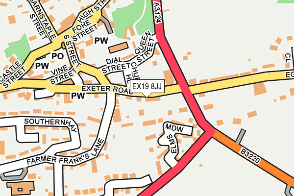 EX19 8JJ map - OS OpenMap – Local (Ordnance Survey)