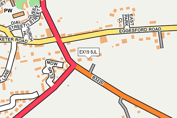 EX19 8JL map - OS OpenMap – Local (Ordnance Survey)
