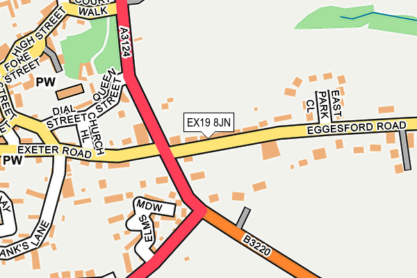 EX19 8JN map - OS OpenMap – Local (Ordnance Survey)