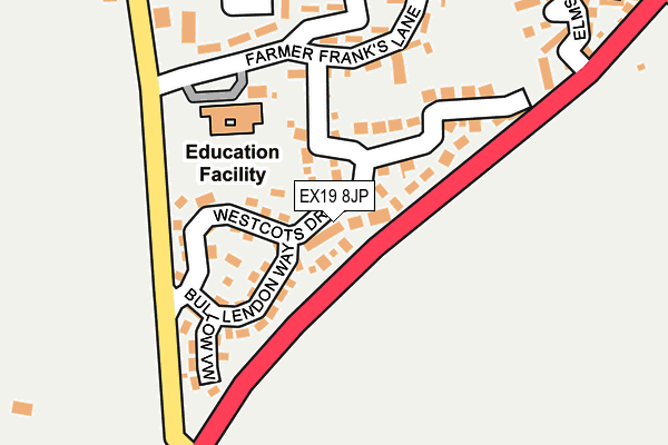 EX19 8JP map - OS OpenMap – Local (Ordnance Survey)