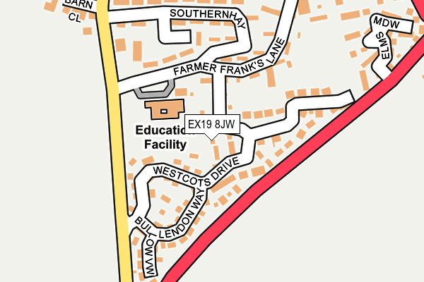EX19 8JW map - OS OpenMap – Local (Ordnance Survey)