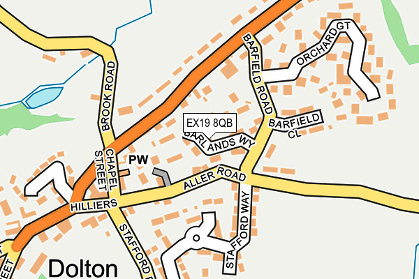 EX19 8QB map - OS OpenMap – Local (Ordnance Survey)